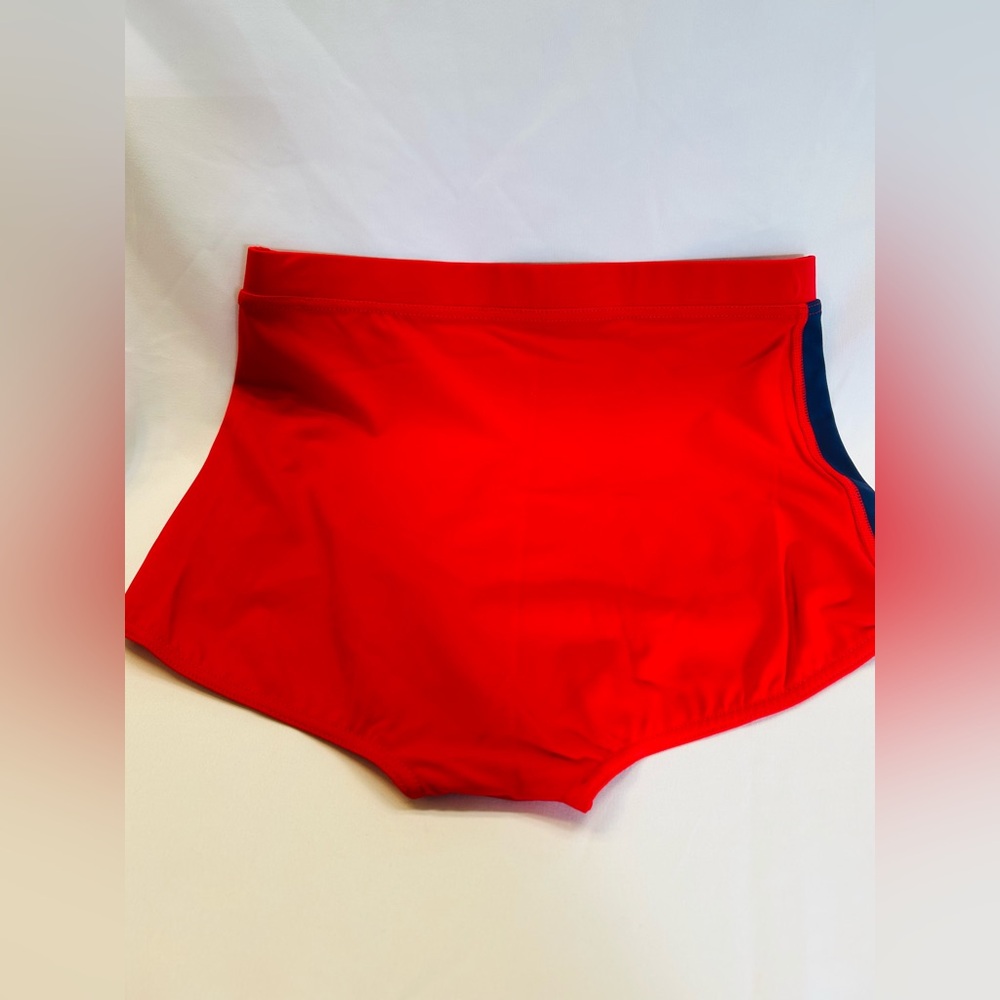 Lumi Collective Red High-Waisted Swim Bottoms. New With Tags - Picture 6 of 8